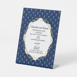 Azul clássico e casamento Dourado