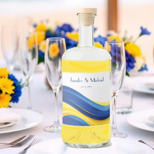 Azul Cobalto e Amarelo Limão Casamento Moderno