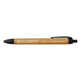 Azul Cobre Marrom, Logotipo Branco Caneta Tinta Promoci