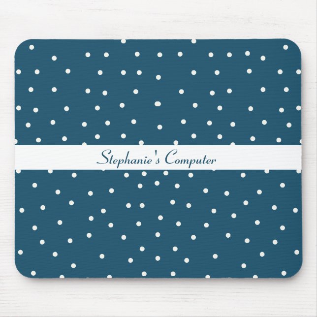 Azul com Mousepad de Pontos Brancos (Frente)