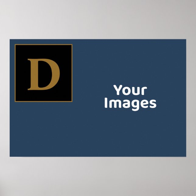 Azul com Poster de exibição de fotos inicial da fa (Frente)