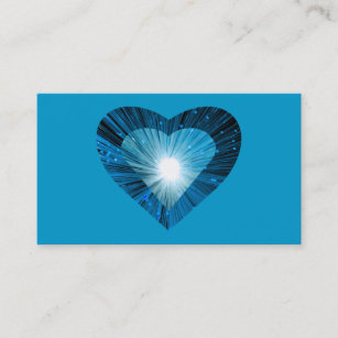 Azul, coração, cartão de visita azul