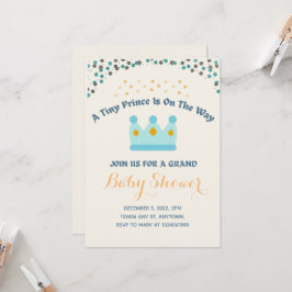 Azul Coroa Amarelo Joias Pequeno Príncipe Convite