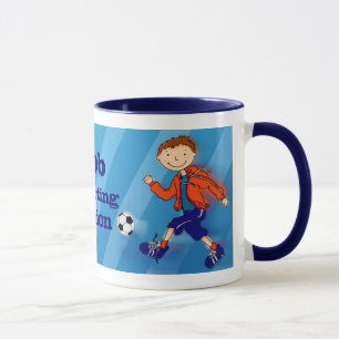 Azul da caneca do campeão do futebol do futebol