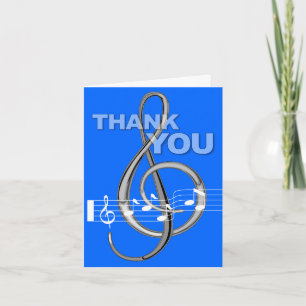 Azul da nota da música do Clef de G dos cartões 