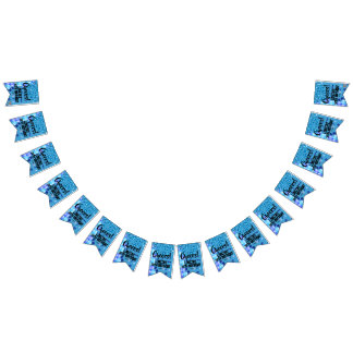 Azul de Bandeira de Aniversário da Surpresa Adulta