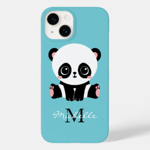 Azul de bolha personalizada Panda branca monograma