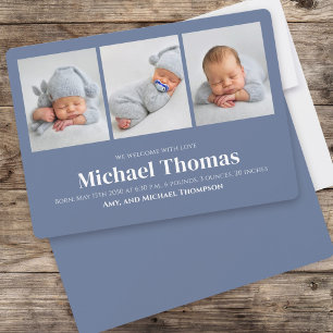 Azul de Colagem de Fotos Simples do Baby Boy