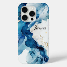 Azul de luxo personalizado, branco e aquarela Dour
