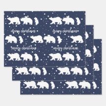 Azul de Natal da Família de Ursos Polares Adorávei