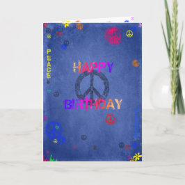 Azul do cartão de aniversário do hippy do Hippie