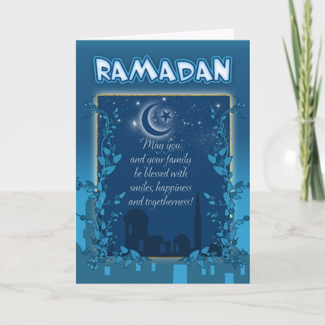 Azul do cartão de Ramadan (Frente)