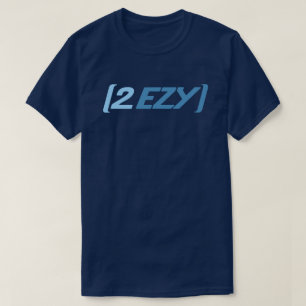 Azul do logotipo de 2 homens de EZY no t-shirt do