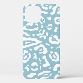Azul e Branco Chic Guepardo Leopardo Impressão Ani