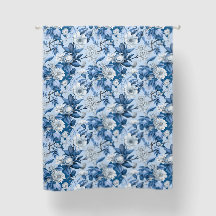 Azul E Branco Floral
