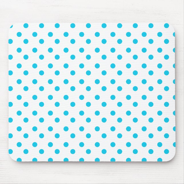 Azul e branco pontilha Mousepad (Frente)