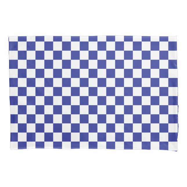 Azul e branco verificados (Frente-Esquerda)