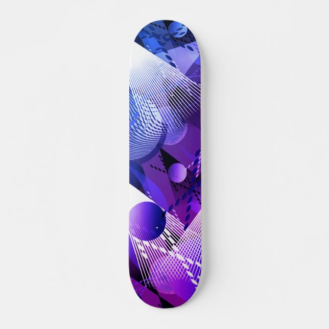 Azul e cinza. Abstração. skate (Frente)
