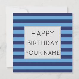 Azul E Listras Feliz Aniversário Azul Claro