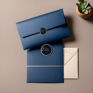 azul e ouro: autocolante online : casamento