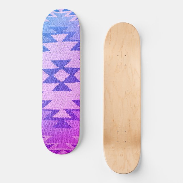 Azul e Roxo Vibrantes no Deck do Skateboard Sudoes (Frente)