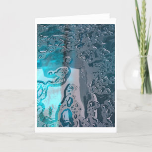 Azul elétrico lavado com chuva, cartão