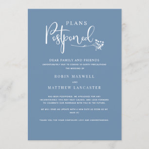 Azul Empoeirado, Anúncio de Adiamento de Casamento