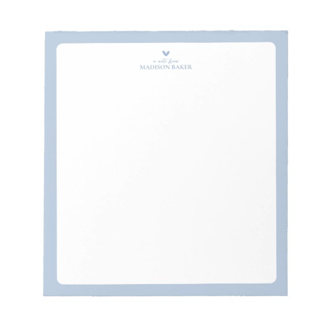 Azul Empoeirado | Bloco de Notas Personalizado Cor (Frente)