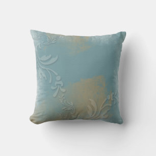 Azul Empoeirado, Dourado, Estampado   Almofada