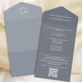 Azul empoeirado minimalista moderno | RSVP de Códi