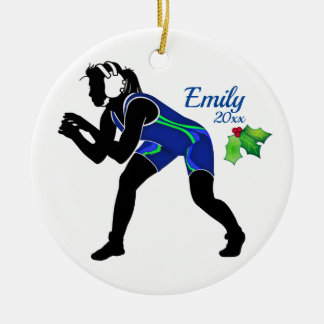 Azul Enfeites de natal de Luta personalizado