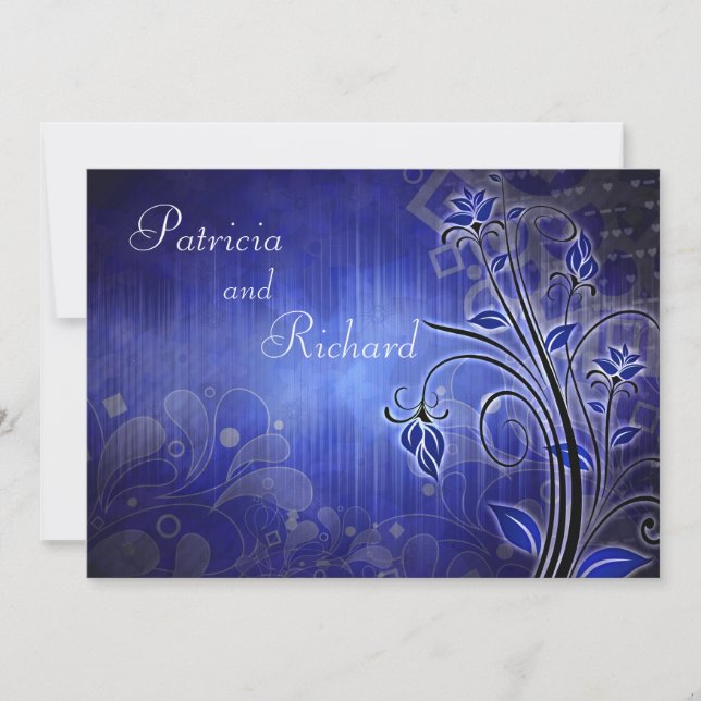 Azul entusiástico - convite do aniversário (Frente)