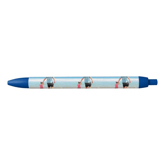 Azul Envie Sua Foto Caneta Presente Personalizado (Frente)