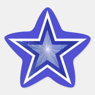 Azul Escuro - adesivo em forma de estrela azul
