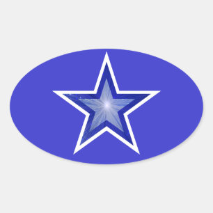 Azul-Escuro adesivo oval da Estrela azul azul