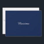 Azul Escuro Elegante Casual Próprio Nome Escrita à<br><div class="desc">Designs Simples Minimalistas Modernos. São todos simples,  modernos,  atraentes.</div>