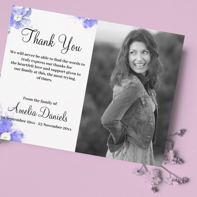 Azul Esqueça-me-Não-No Cartões de agradecimentos D (Beautiful Forget-me-not remembrance stationery & cards.)