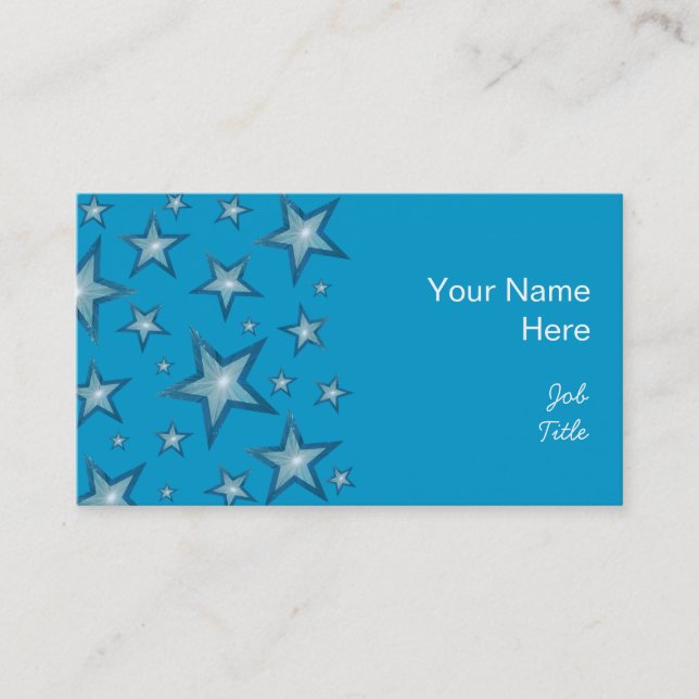 Azul Estrelas cartão de visita azul (Frente)