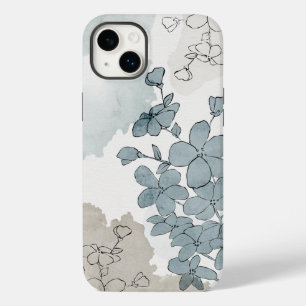 Azul-flor-aquarela natural boho limpo