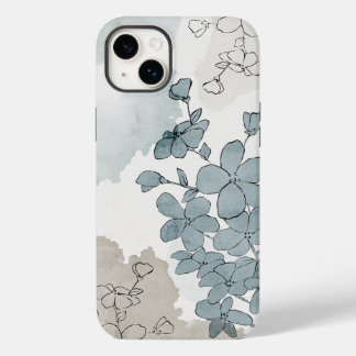 Azul-flor-aquarela natural boho limpo