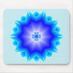 Azul floral Mousepad da mandala