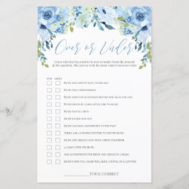 Azul floral sobre ou sob jogo de chá de panela