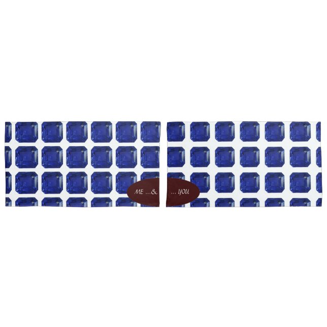 Azul Gemstone Sapphire Quadrado (Frente - conjunto)