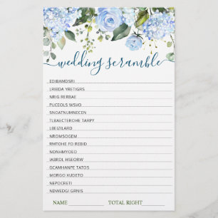 Azul Hydrangea Chá de panela Scramble Game