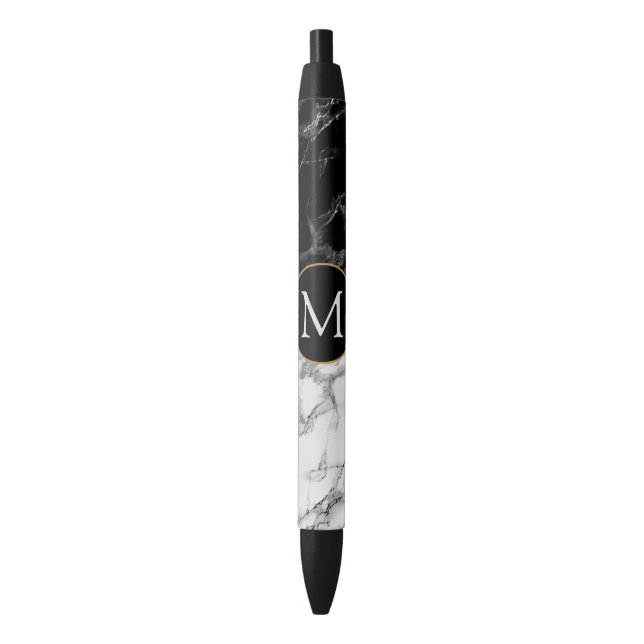 Azul Letra Personalizada de Caneta de Mármore Branco Pr (Frente Vertical)