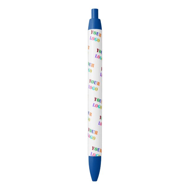 Azul Logotipo Empresarial Personalizado Caneta Promocio (Frente Vertical)