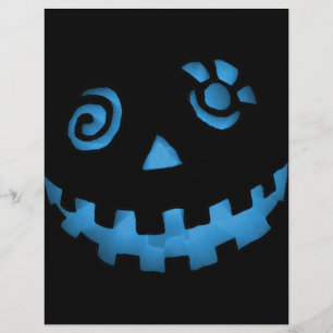 Azul louco da cara da abóbora da lanterna de Jack