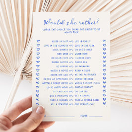 Azul manuscrito Ela faria o cartão de preferencial