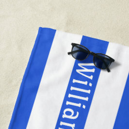 Azul Marinho Branco | Toalha de Praia Personalizad