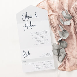 Azul Marinho | Casamento de Script Manuscrito Mode